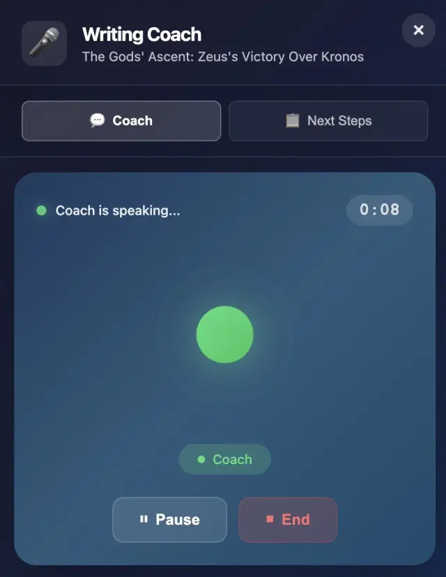 Personalized Live Writing Coach screenshot
