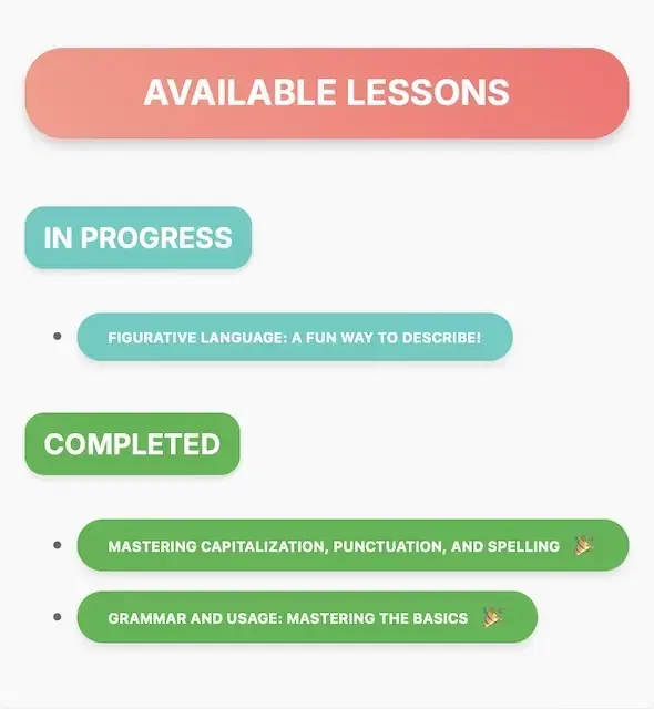 Student with customized lesson plan