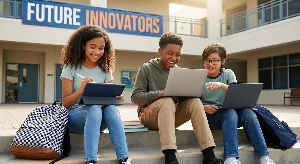 Happy students using Live Coach